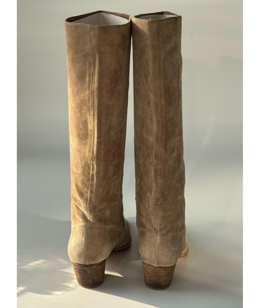 GIANVITO ROSSI Бежевые замшевые сапоги, фото 2