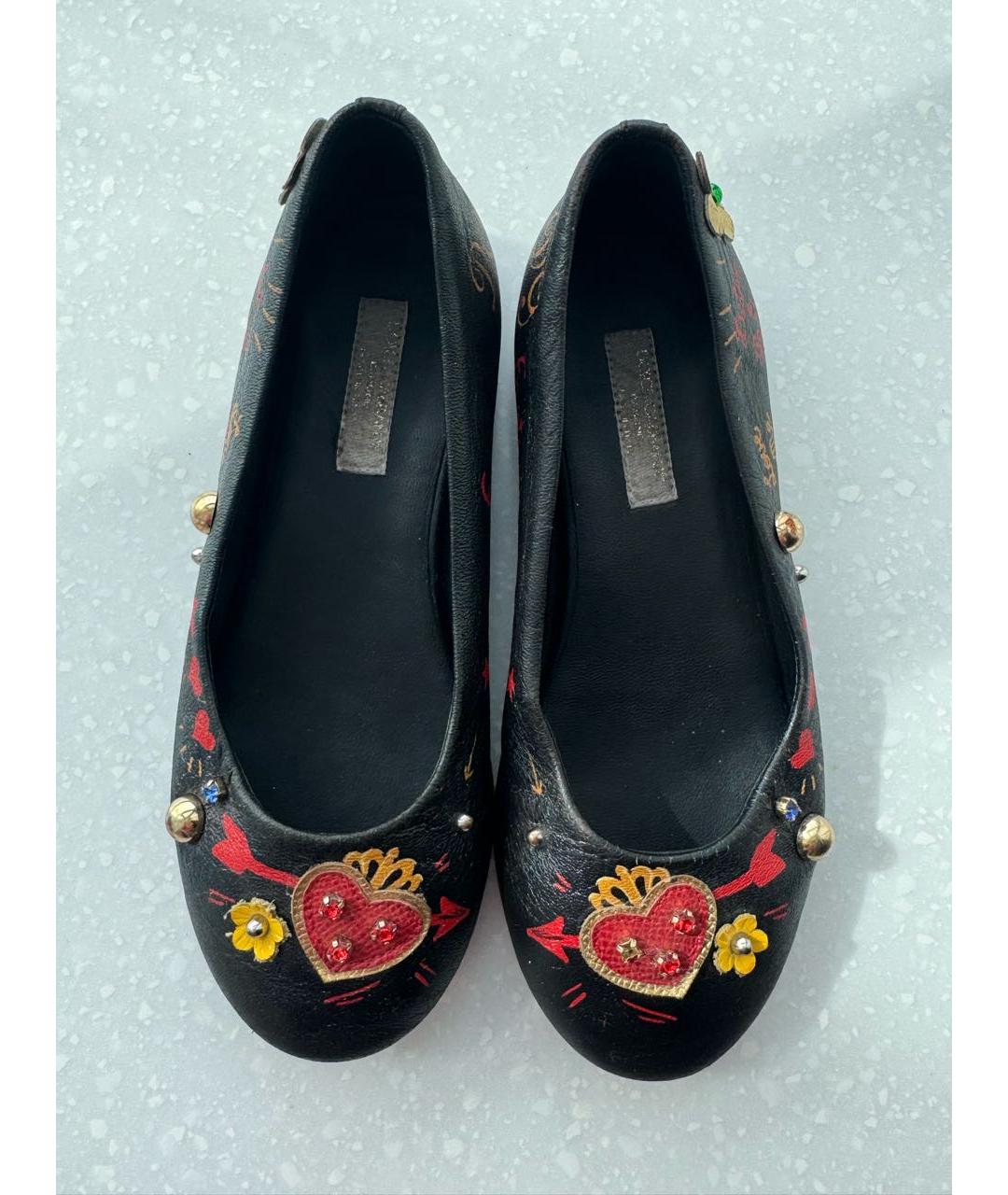 DOLCE&GABBANA Коричневые кожаные балетки, фото 3