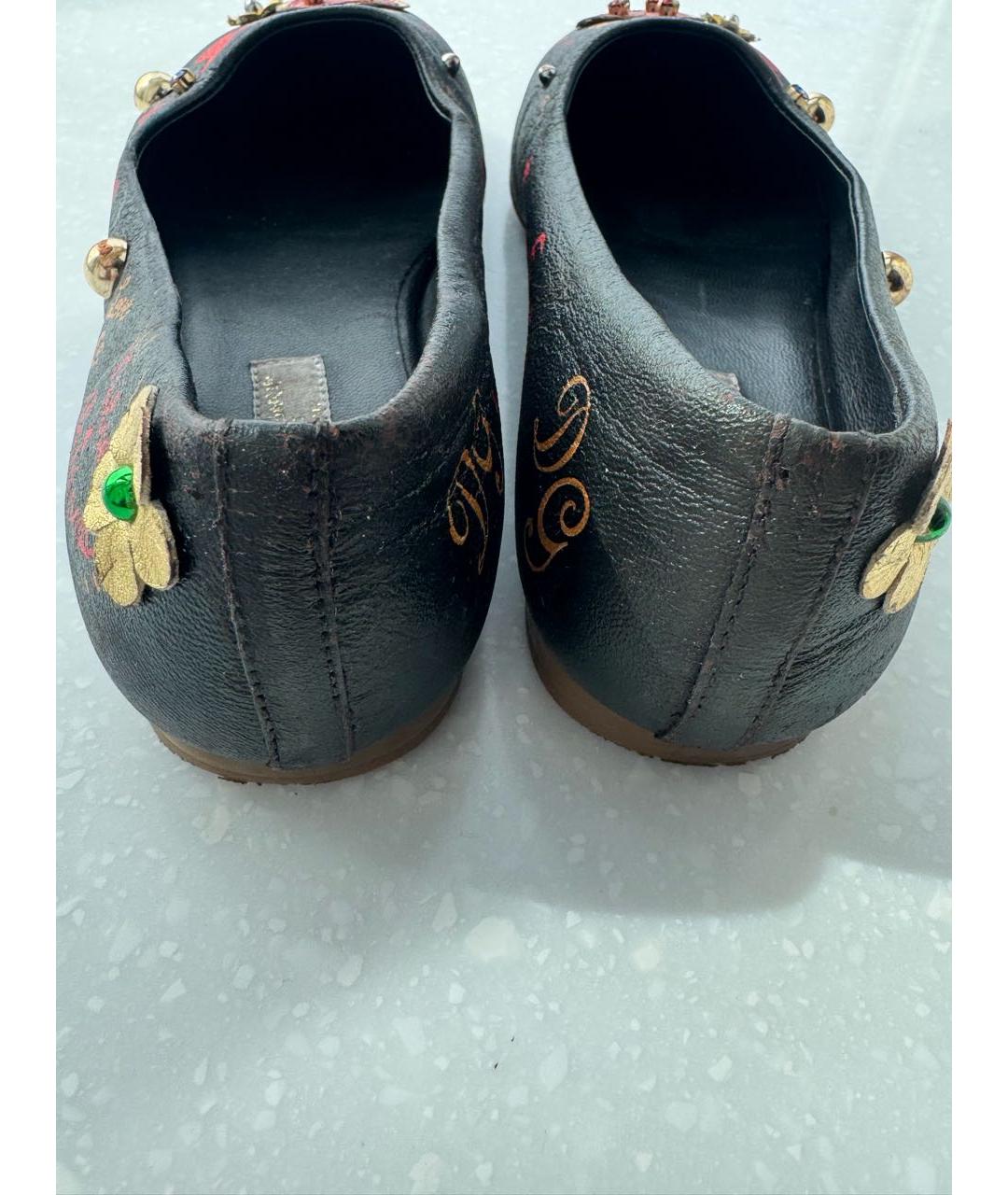 DOLCE&GABBANA Коричневые кожаные балетки, фото 4