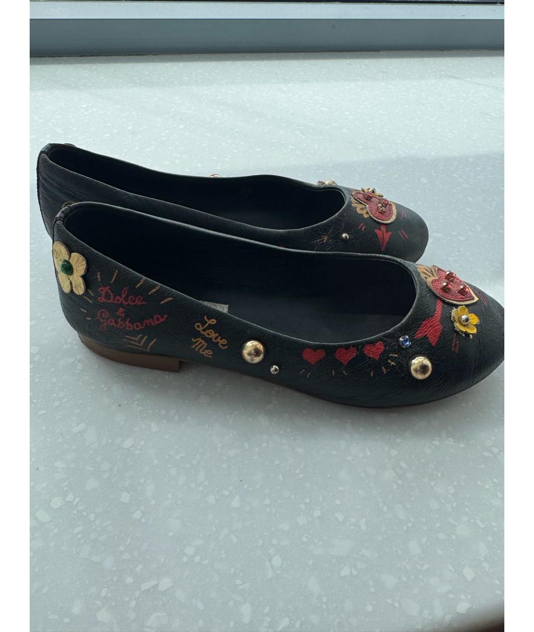 DOLCE&GABBANA Коричневые кожаные балетки, фото 7