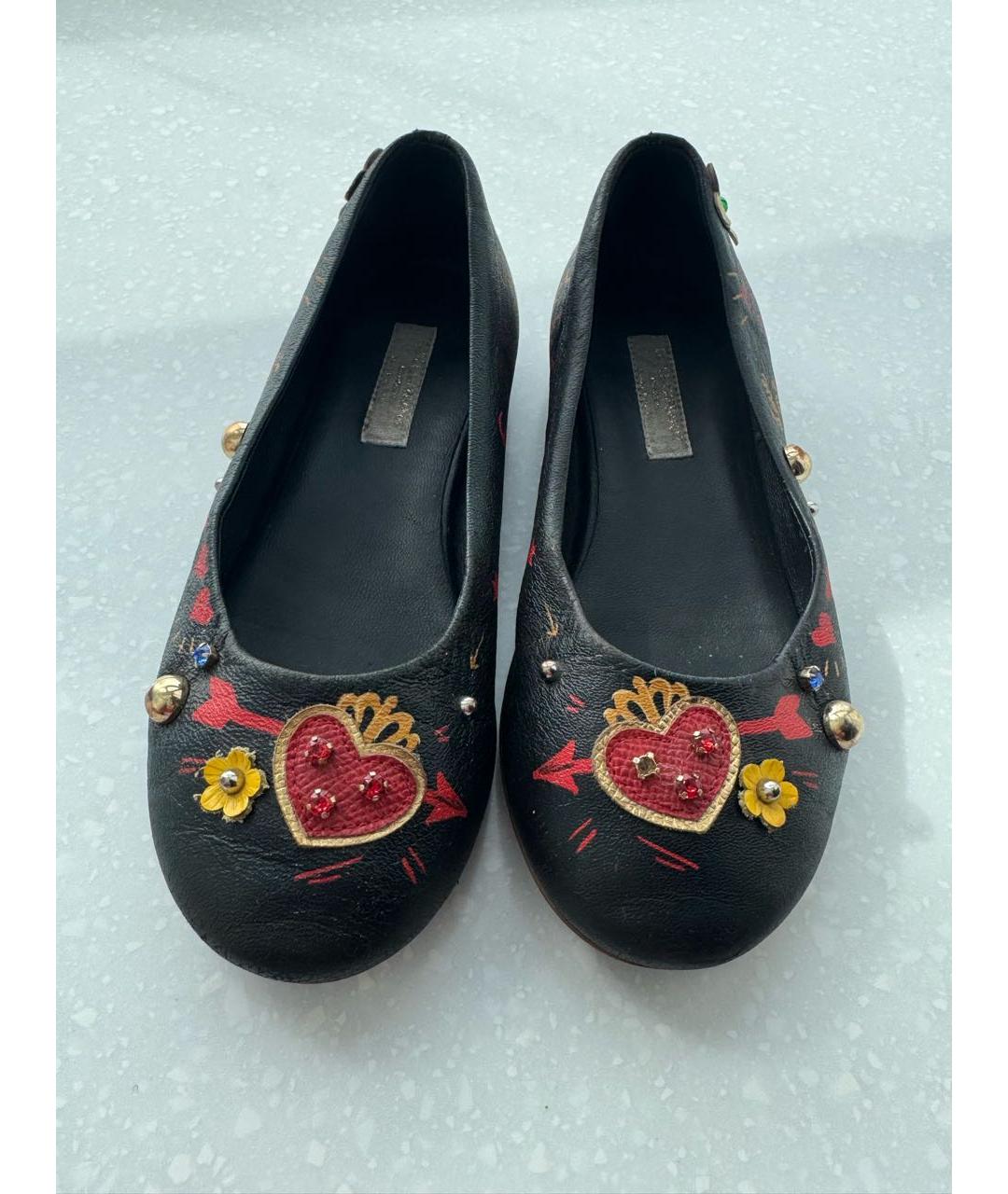 DOLCE&GABBANA Коричневые кожаные балетки, фото 2