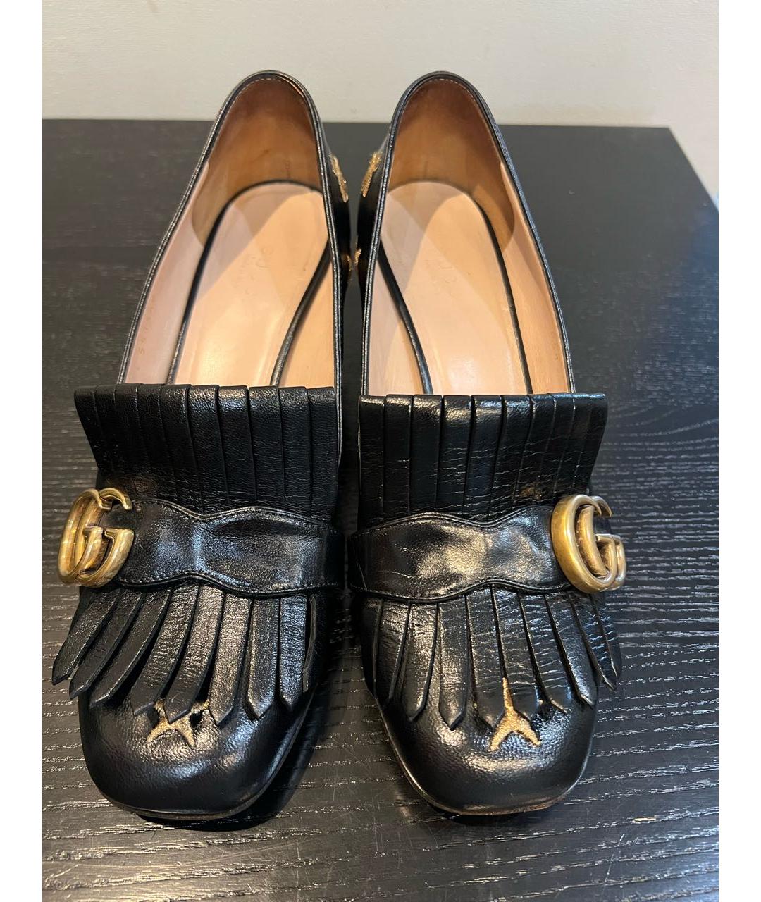 GUCCI Черные кожаные туфли, фото 2