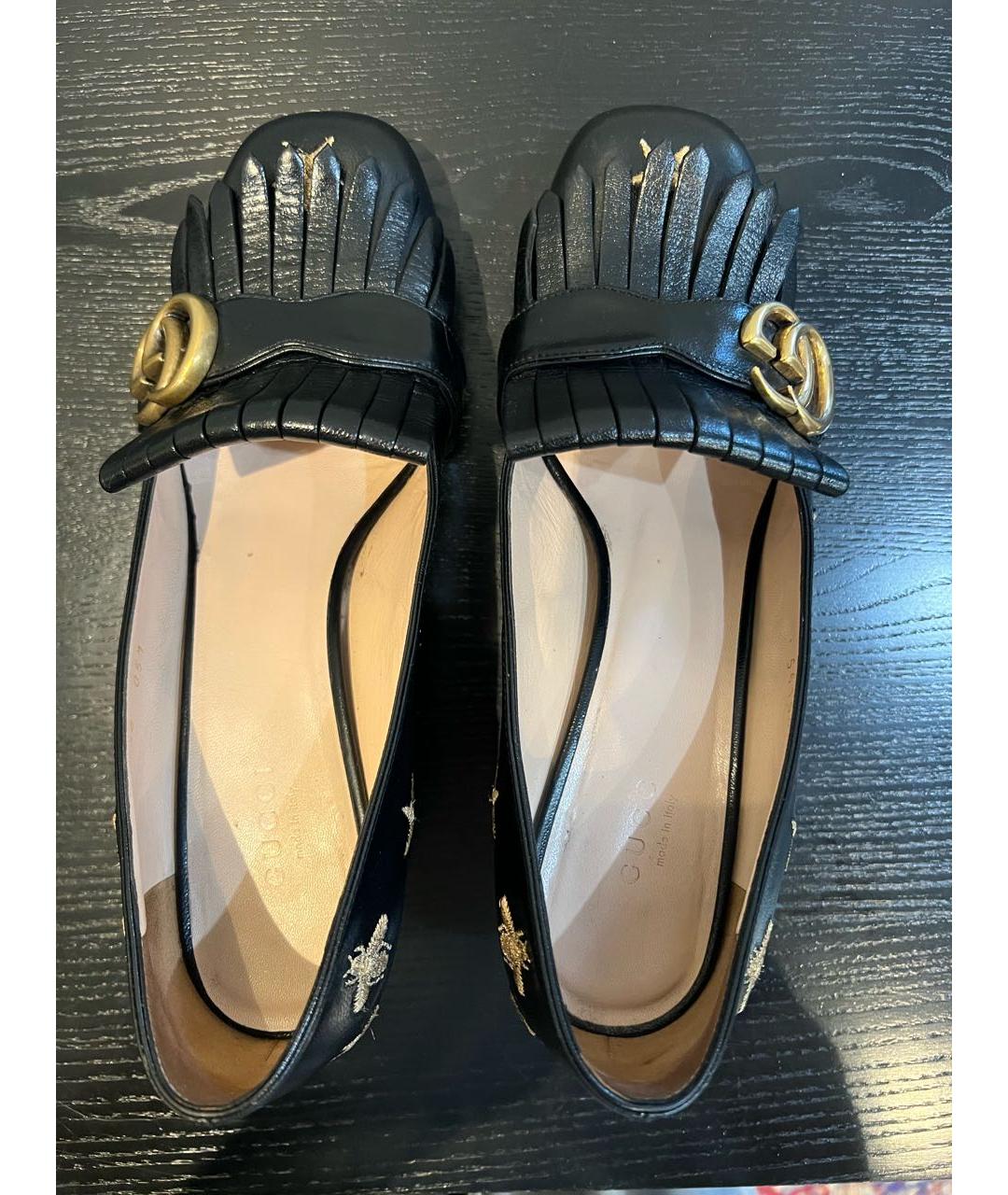 GUCCI Черные кожаные туфли, фото 3