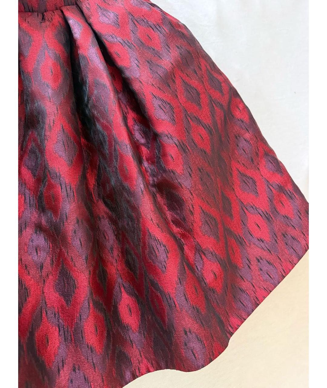 ULYANA SERGEENKO Бордовая полиэстеровая юбка мини, фото 2