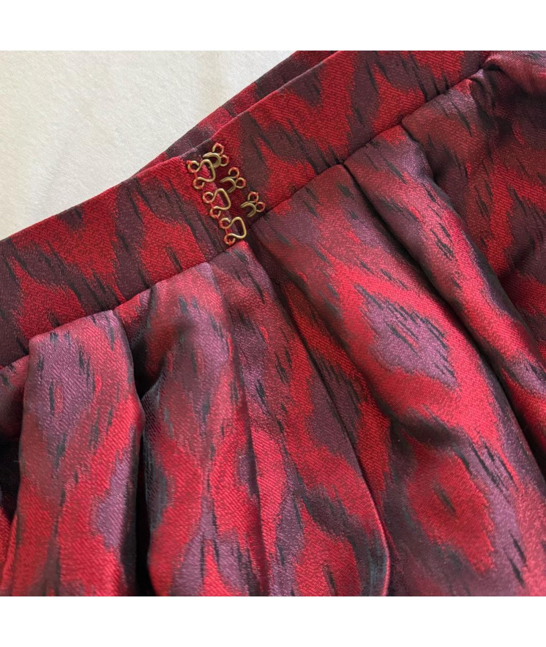 ULYANA SERGEENKO Бордовая полиэстеровая юбка мини, фото 6