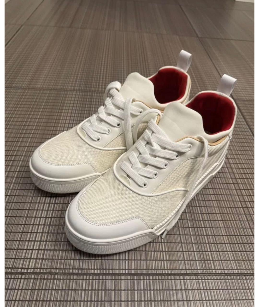 CHRISTIAN LOUBOUTIN Бежевые высокие кроссовки / кеды, фото 2