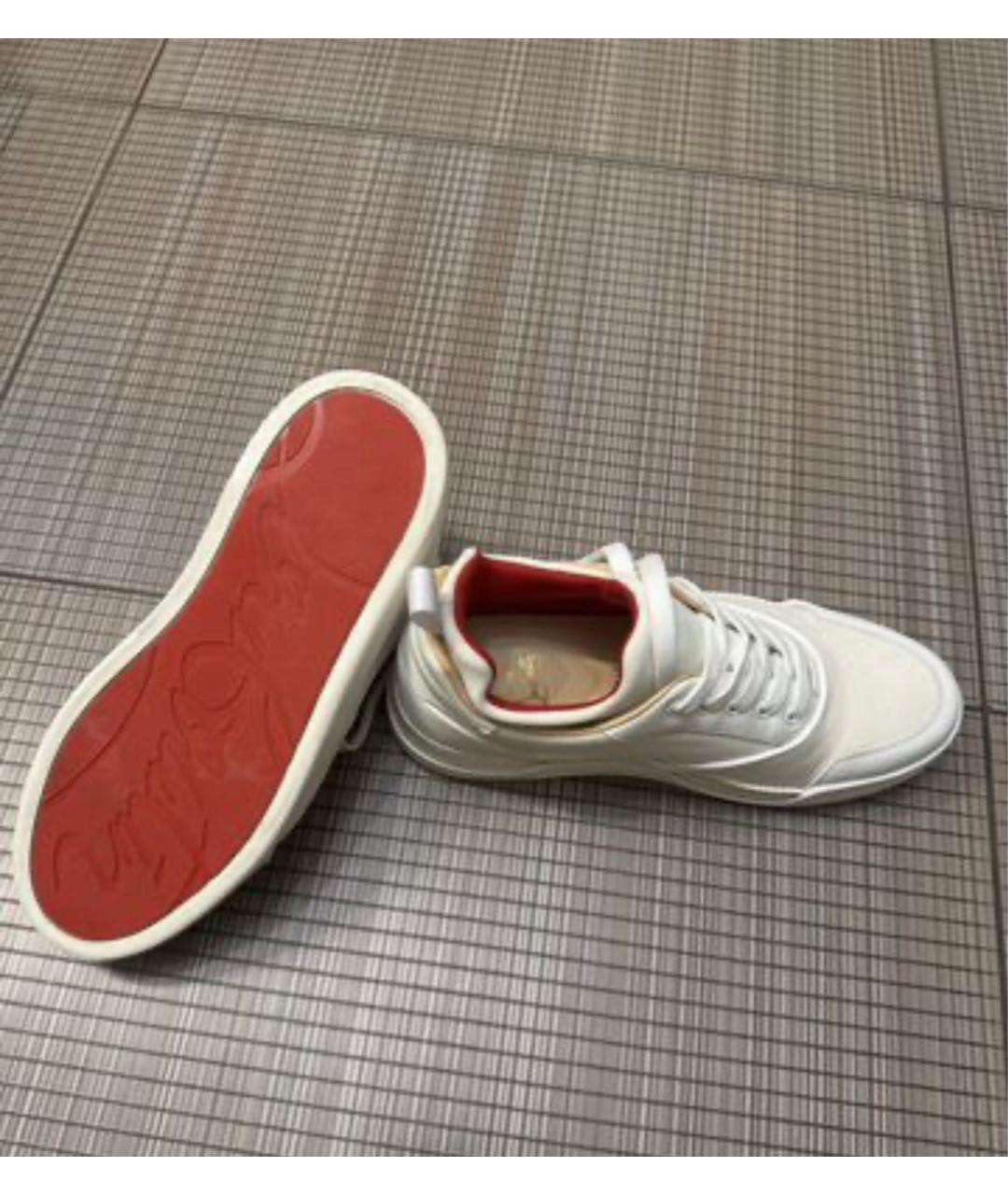 CHRISTIAN LOUBOUTIN Бежевые высокие кроссовки / кеды, фото 4