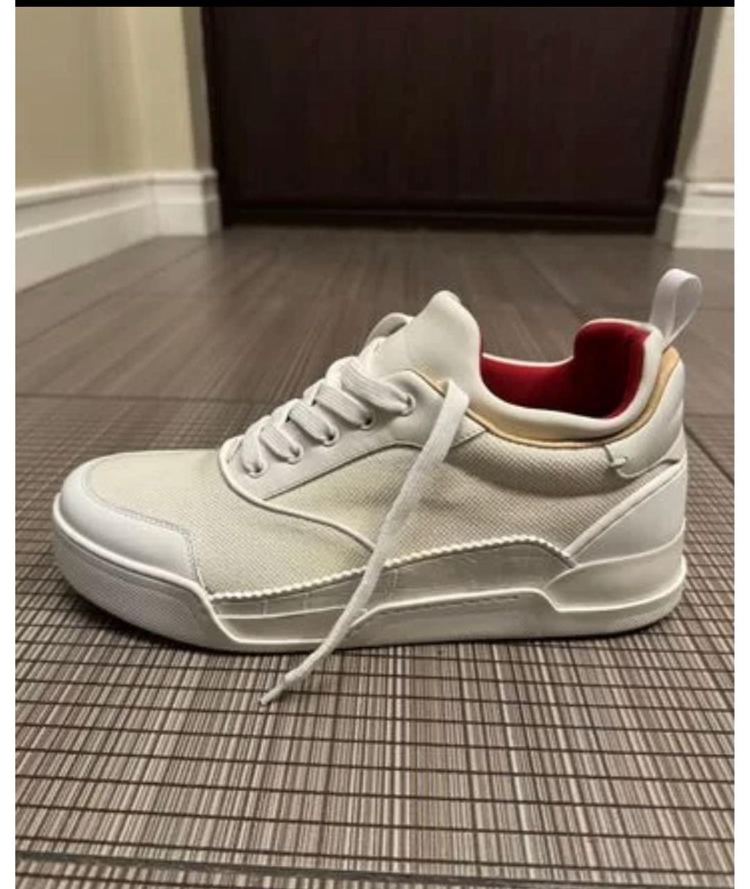 CHRISTIAN LOUBOUTIN Бежевые высокие кроссовки / кеды, фото 5