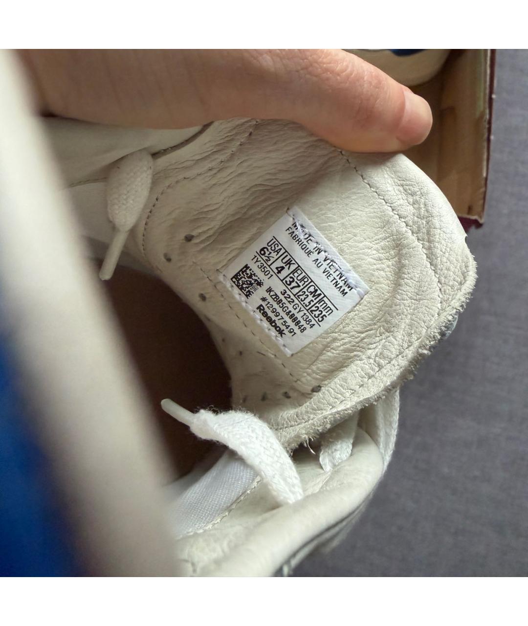 REEBOK Белые кожаные кеды, фото 5