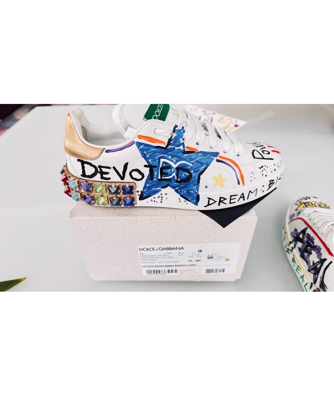 DOLCE&GABBANA Кожаные кроссовки, фото 7