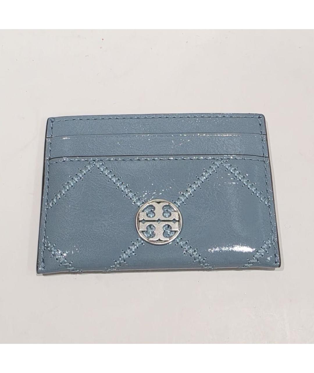 TORY BURCH Голубой кожаный кардхолдер, фото 5