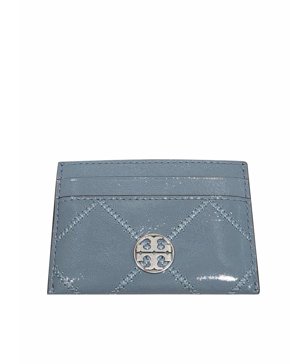 TORY BURCH Голубой кожаный кардхолдер, фото 1