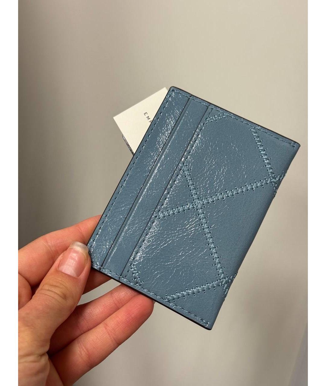 TORY BURCH Голубой кожаный кардхолдер, фото 3