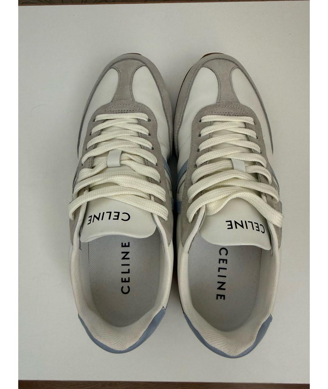 CELINE Белые кожаные кроссовки, фото 3