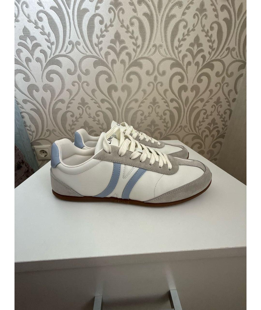 CELINE Белые кожаные кроссовки, фото 9