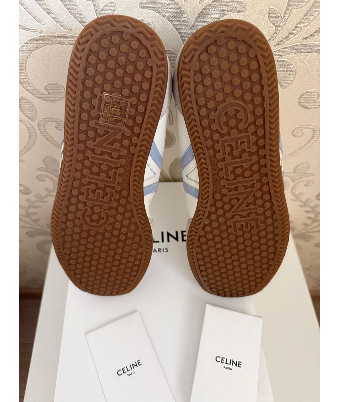 CELINE Белые кожаные кроссовки, фото 5