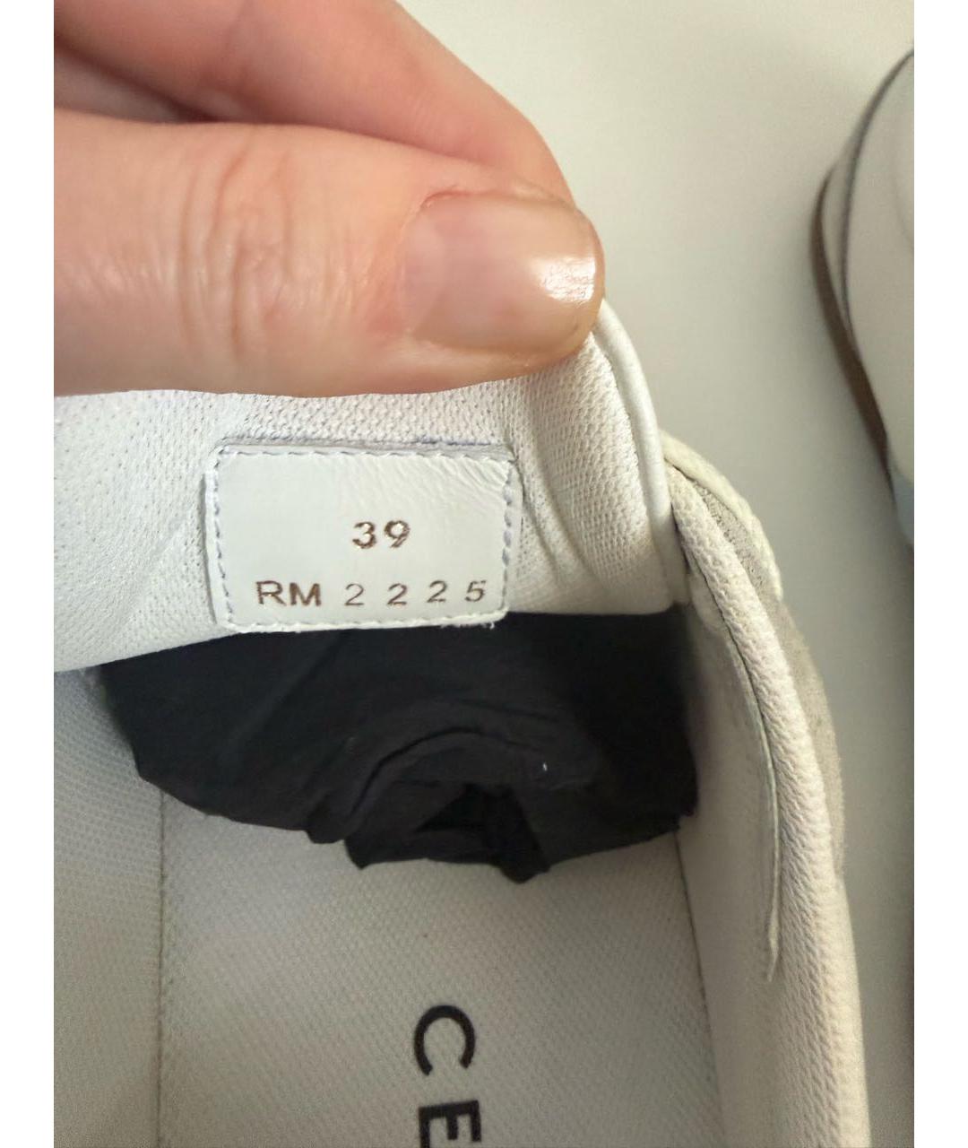 CELINE Белые кожаные кроссовки, фото 7
