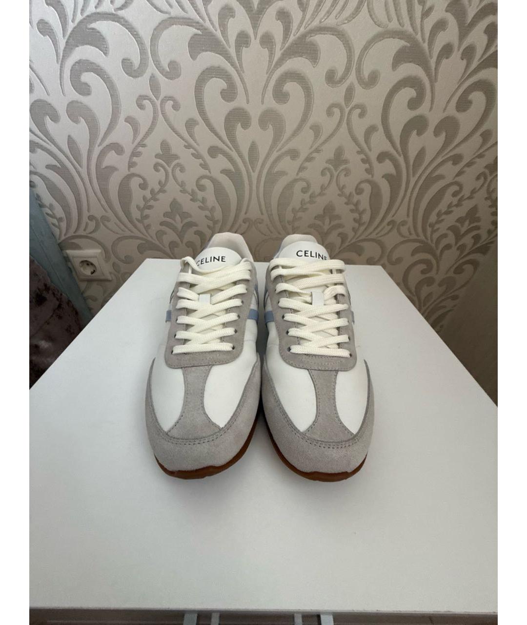 CELINE Белые кожаные кроссовки, фото 2