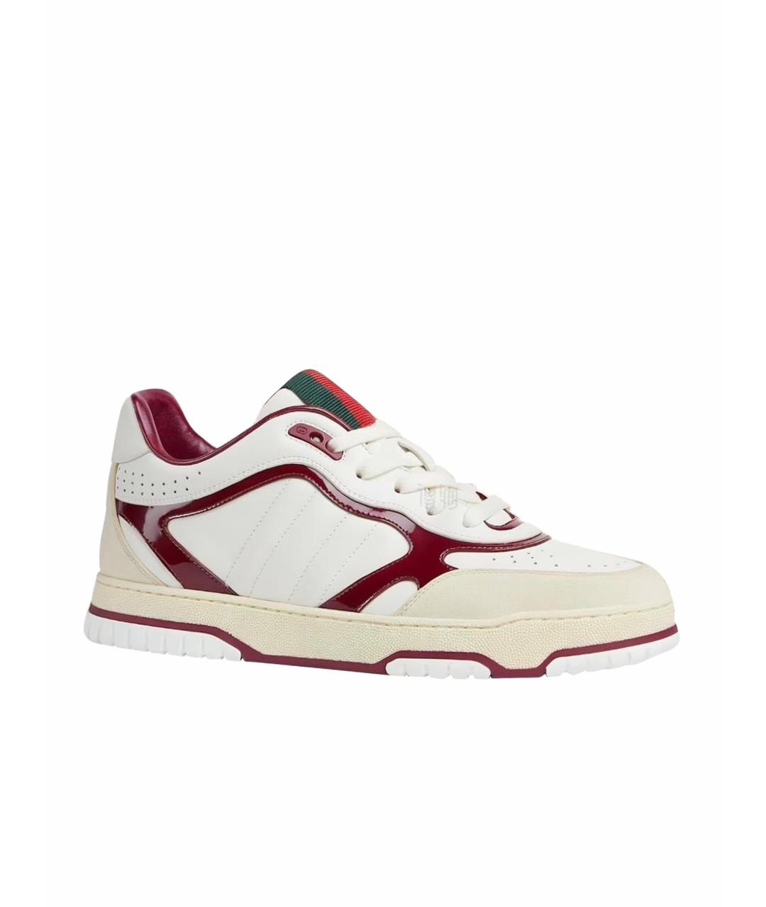 GUCCI Белые кожаные кроссовки, фото 1