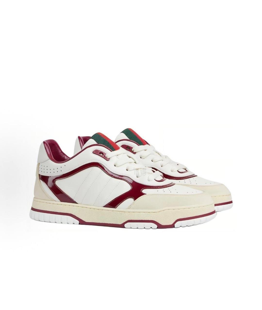 GUCCI Белые кожаные кроссовки, фото 2