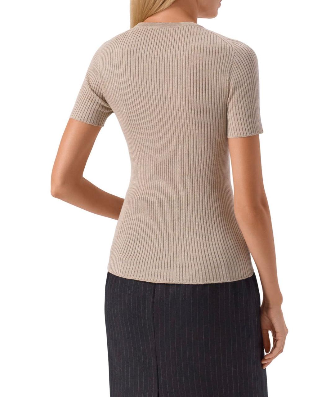 KITON Бежевая шерстяная футболка, фото 3