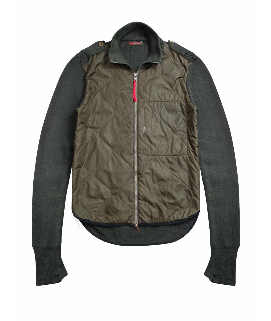 PRADA Хаки полиамидовая куртка, фото 1