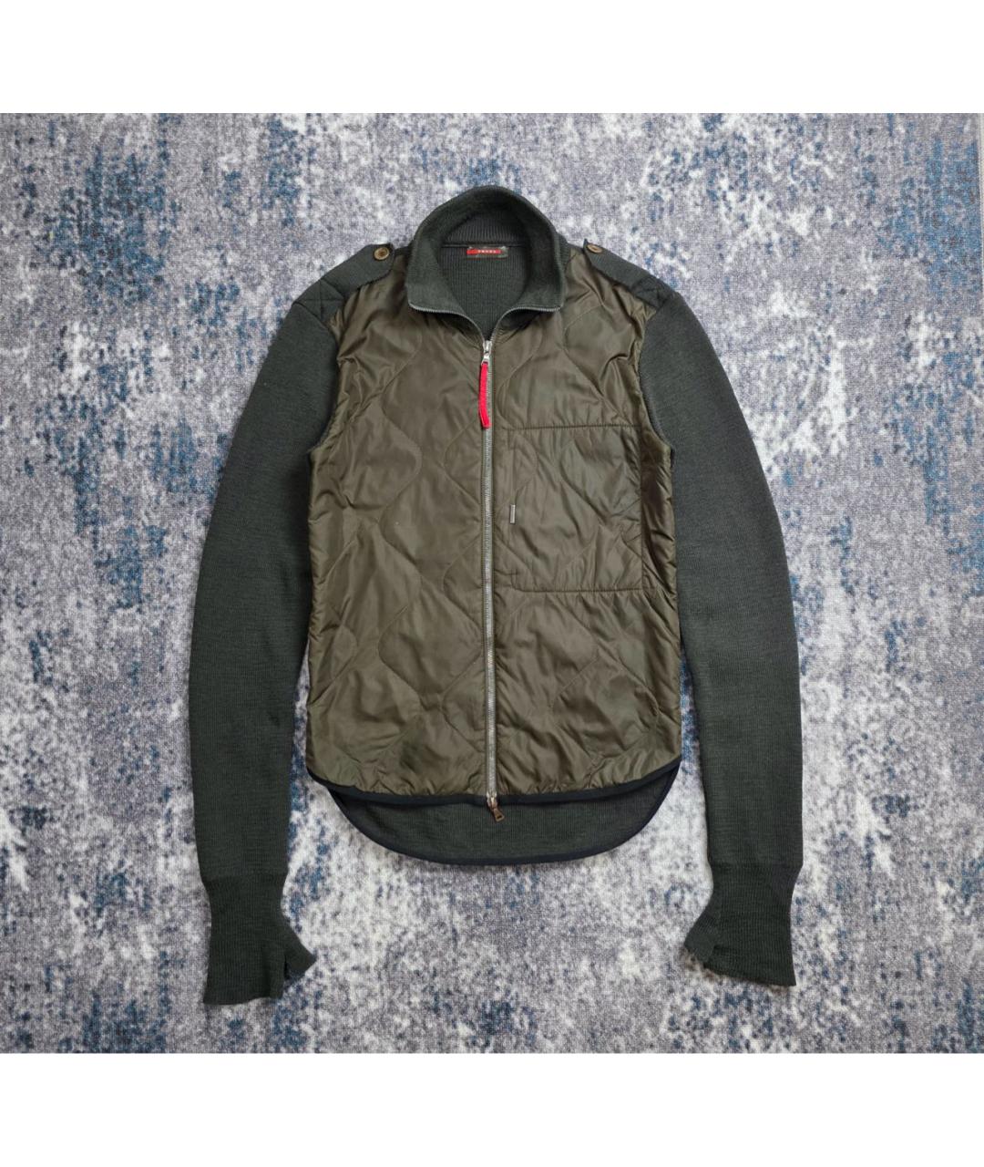 PRADA Хаки полиамидовая куртка, фото 8