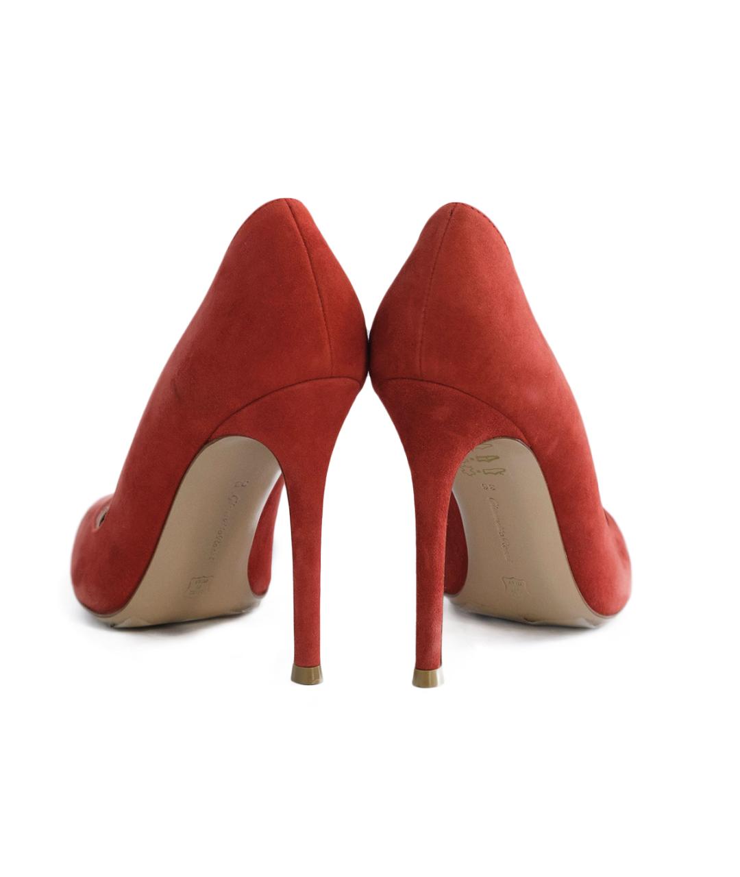 GIANVITO ROSSI Красные замшевые туфли, фото 5