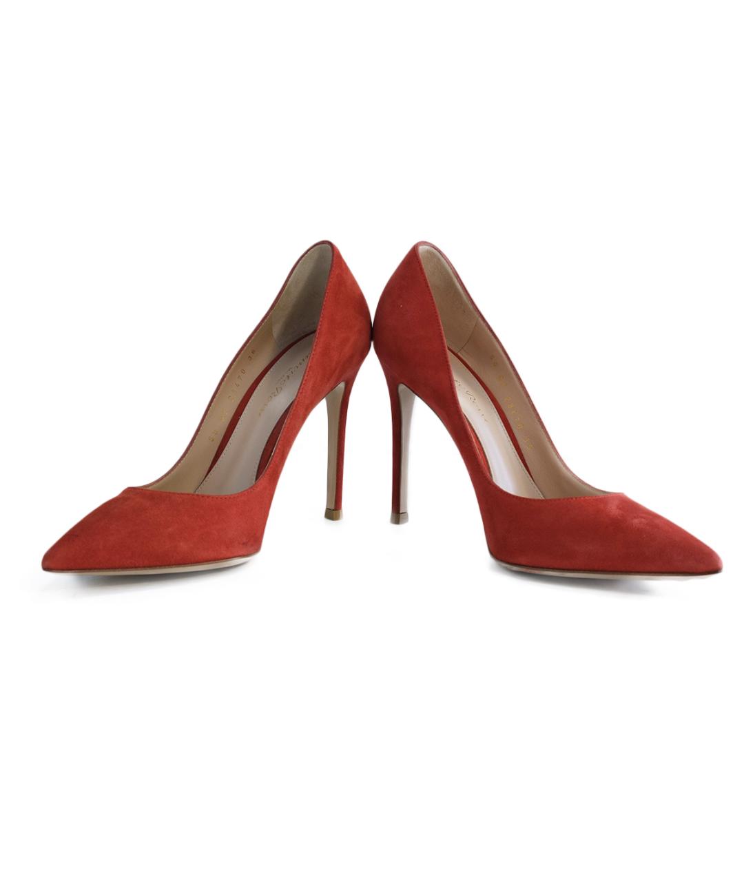 GIANVITO ROSSI Красные замшевые туфли, фото 4