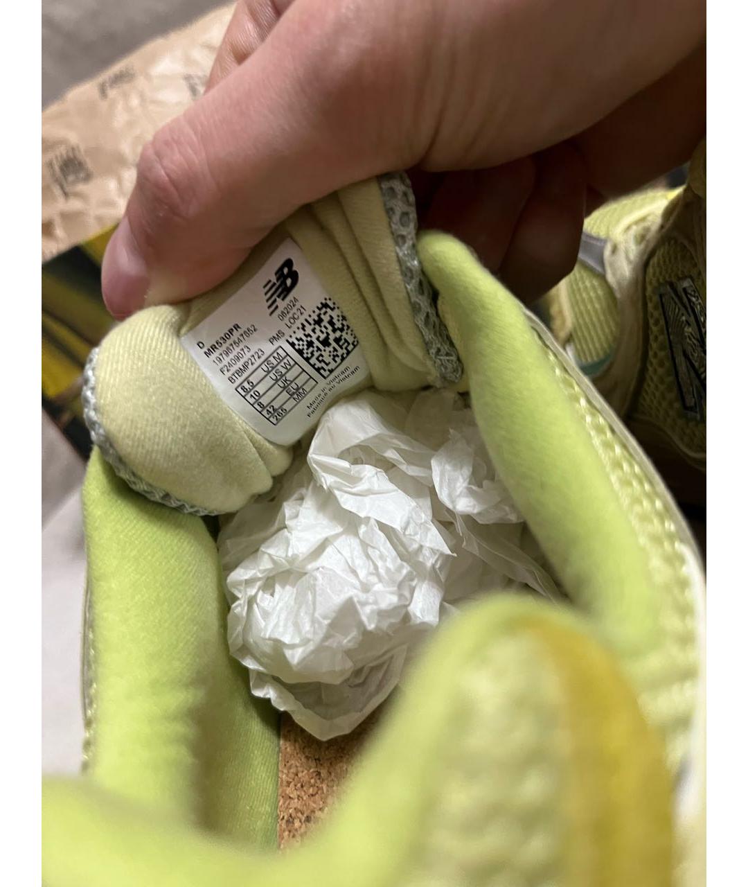 NEW BALANCE Желтые замшевые кроссовки, фото 4