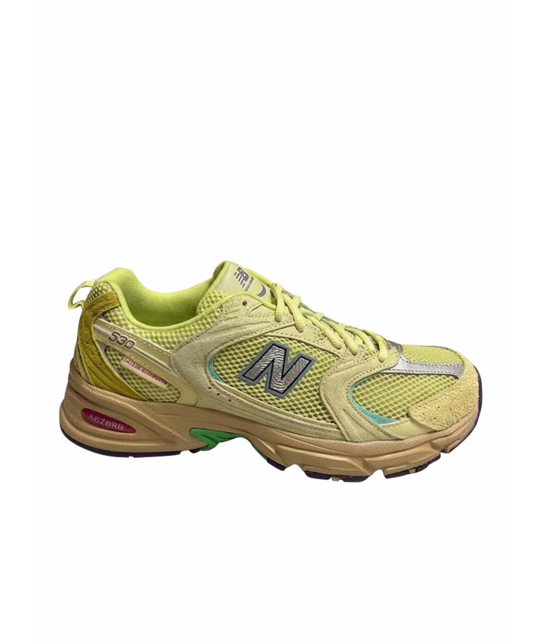 NEW BALANCE Желтые замшевые кроссовки, фото 1