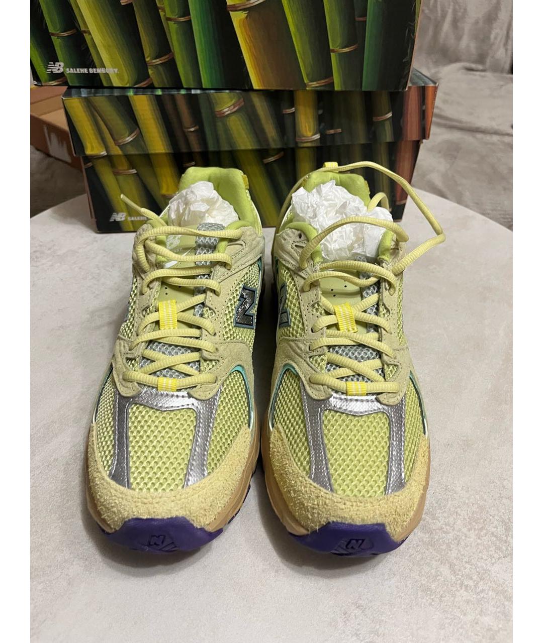 NEW BALANCE Желтые замшевые кроссовки, фото 2