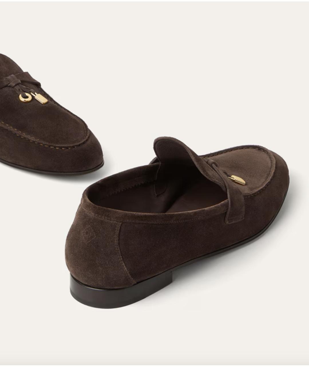 LORO PIANA Коричневые замшевые лоферы, фото 4