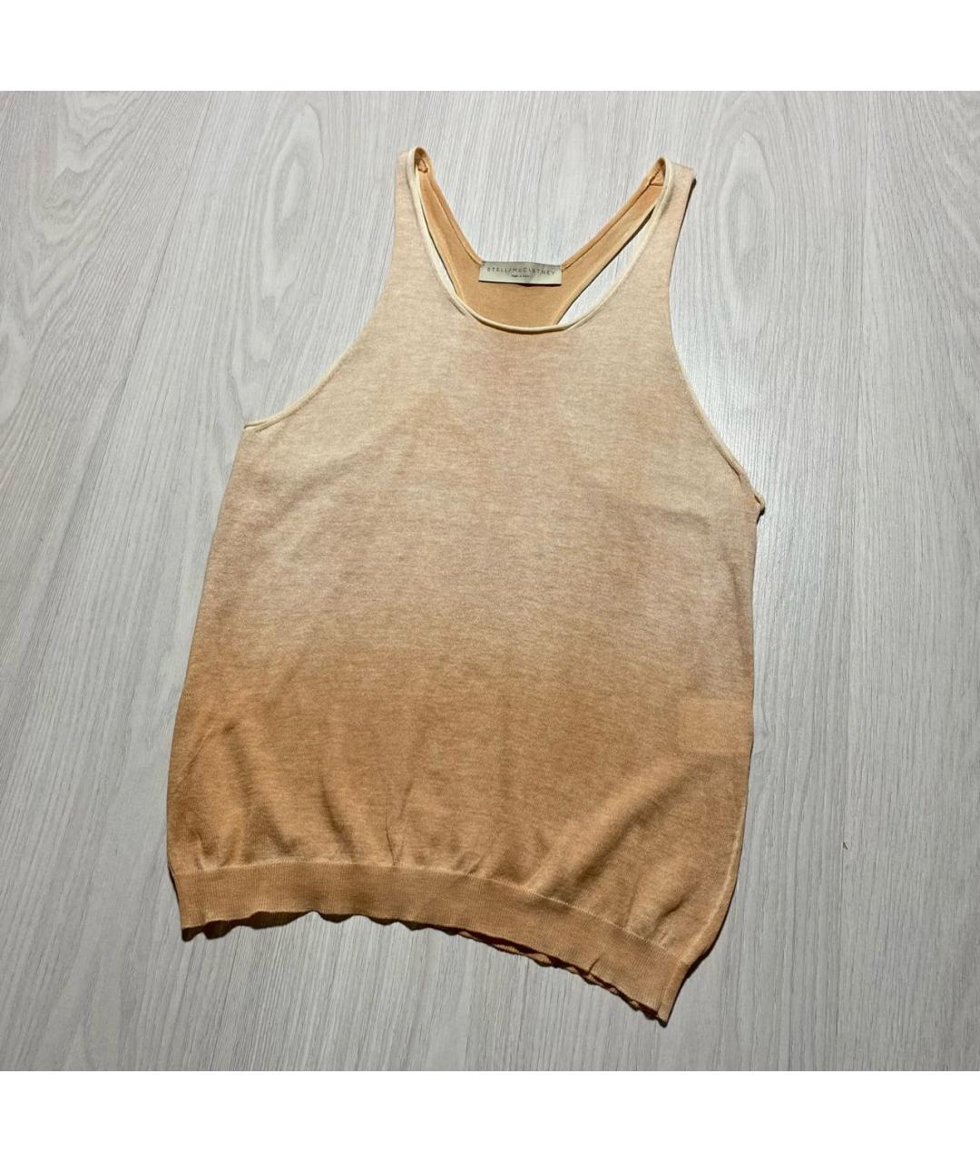 STELLA MCCARTNEY Оранжевая хлопковая майка, фото 2