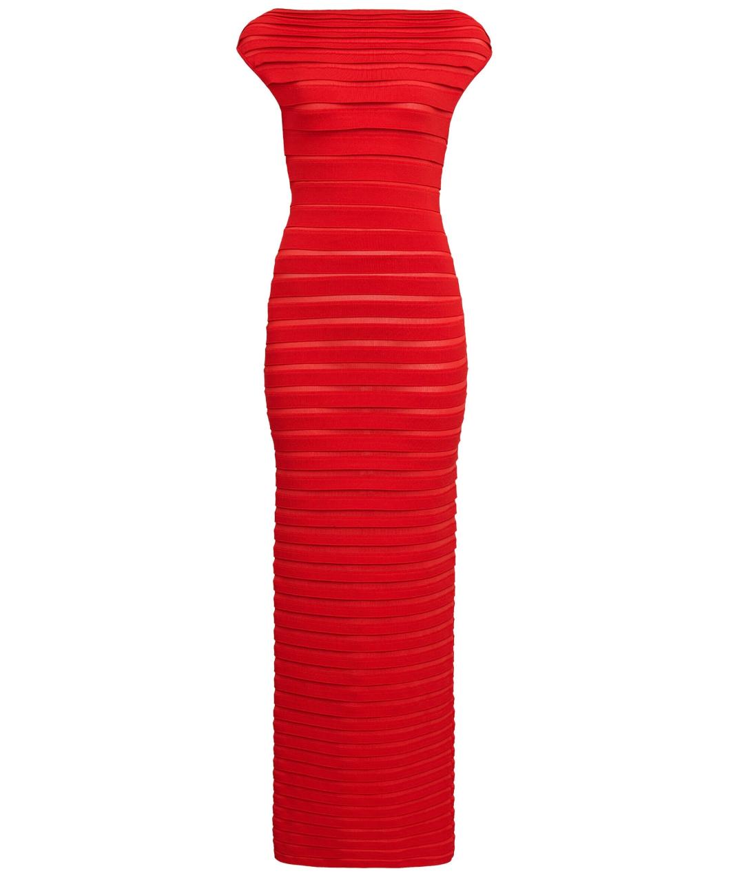 ALAIA Красное вискозное коктейльное платье, фото 10