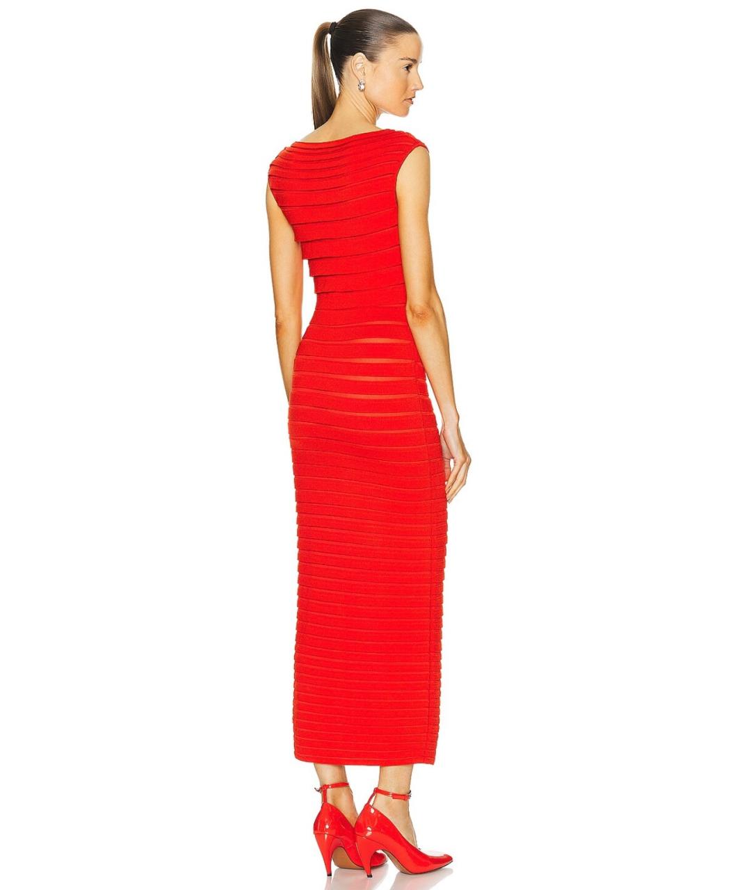 ALAIA Красное вискозное коктейльное платье, фото 4