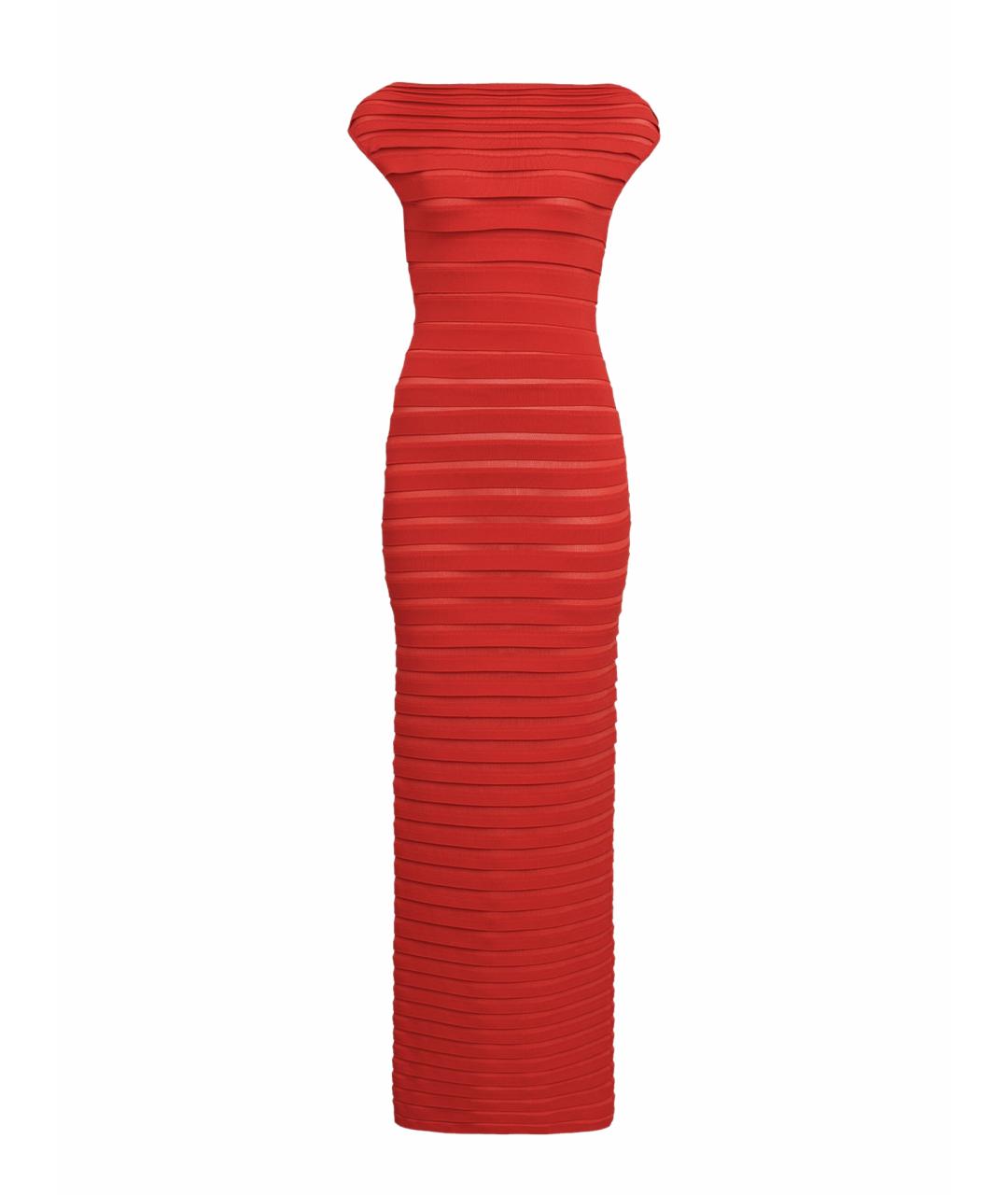 ALAIA Красное вискозное коктейльное платье, фото 1