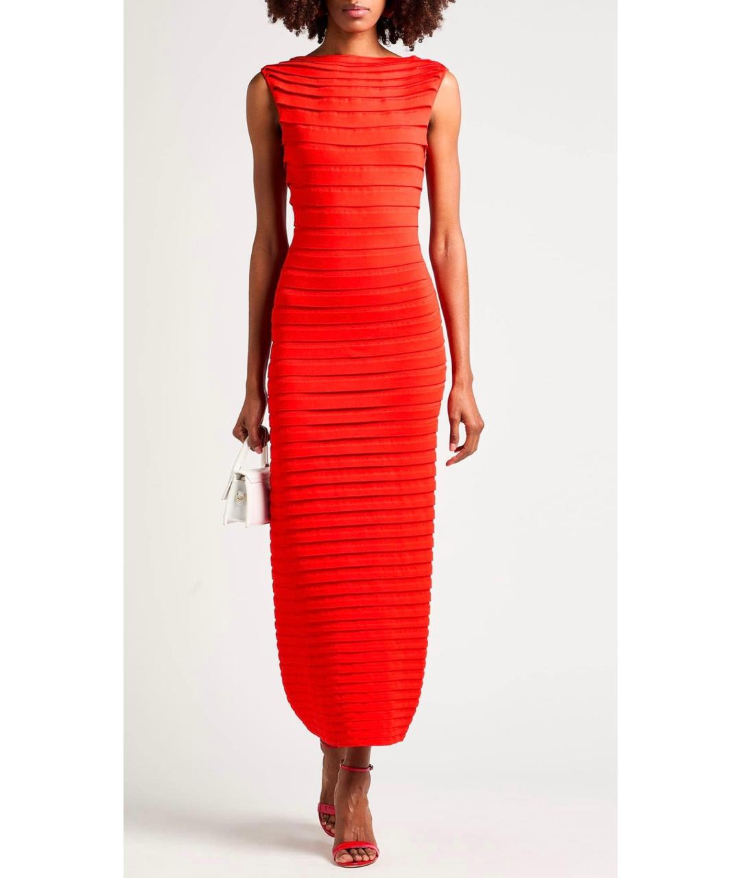 ALAIA Красное вискозное коктейльное платье, фото 8