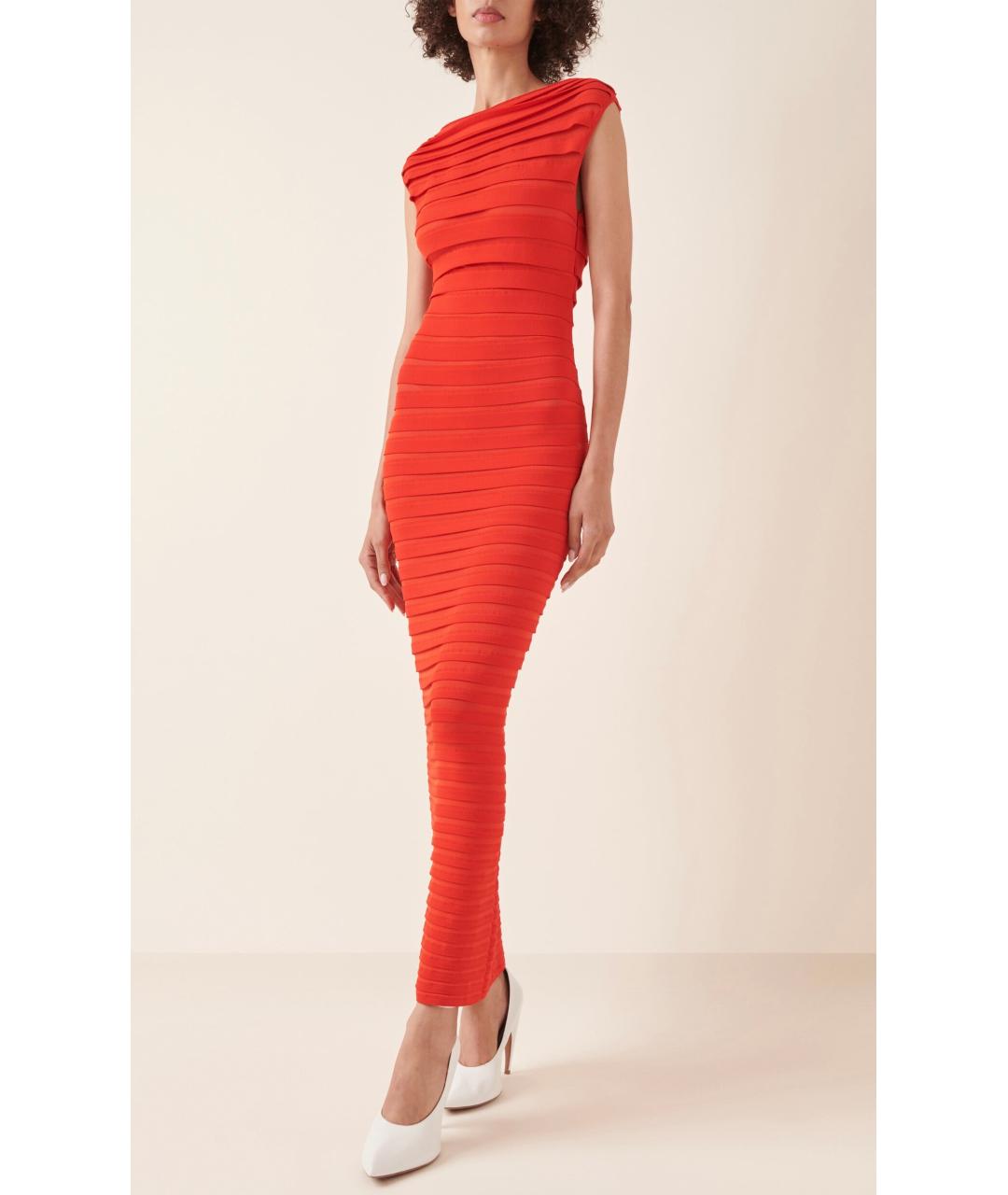 ALAIA Красное вискозное коктейльное платье, фото 6