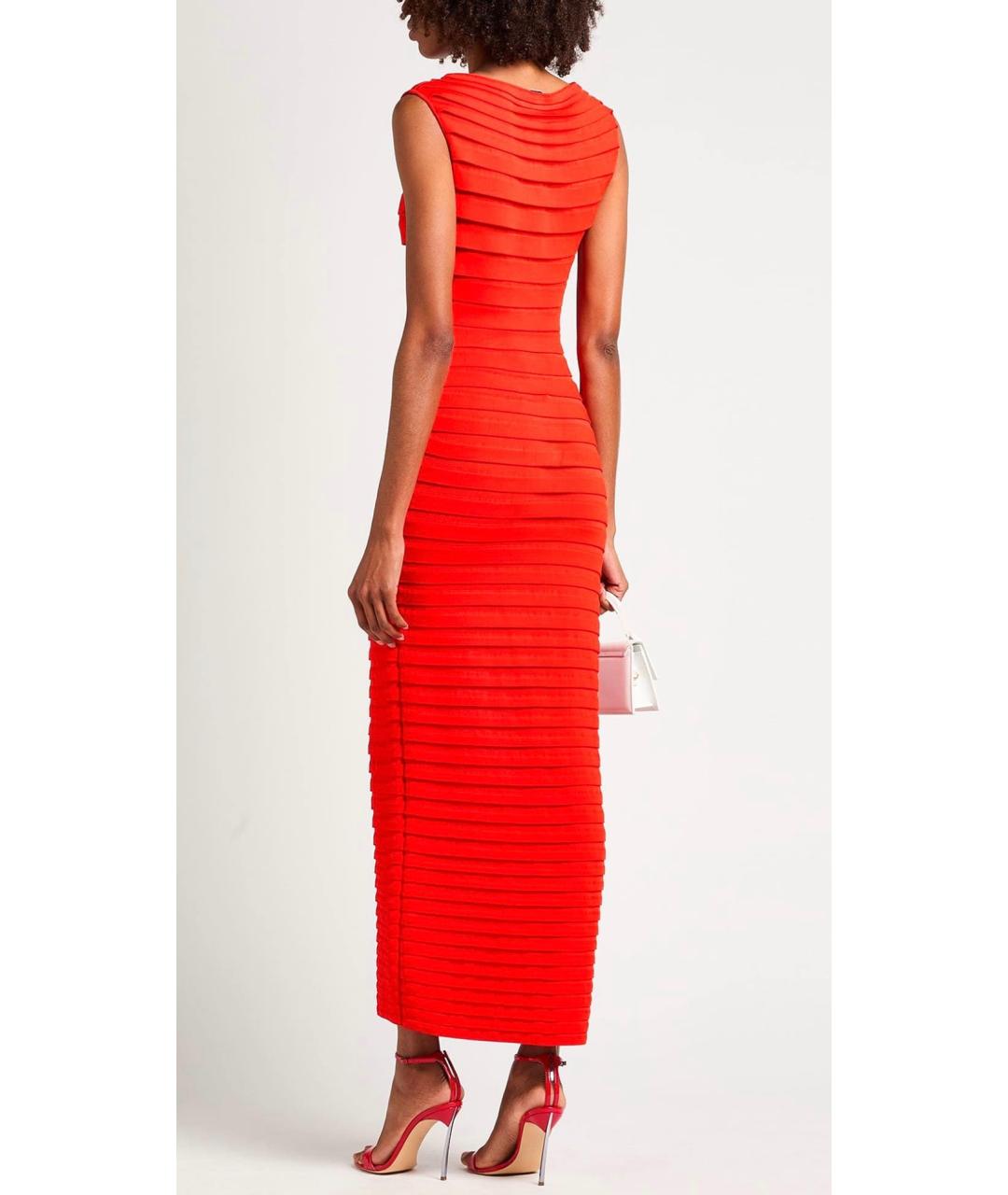 ALAIA Красное вискозное коктейльное платье, фото 9