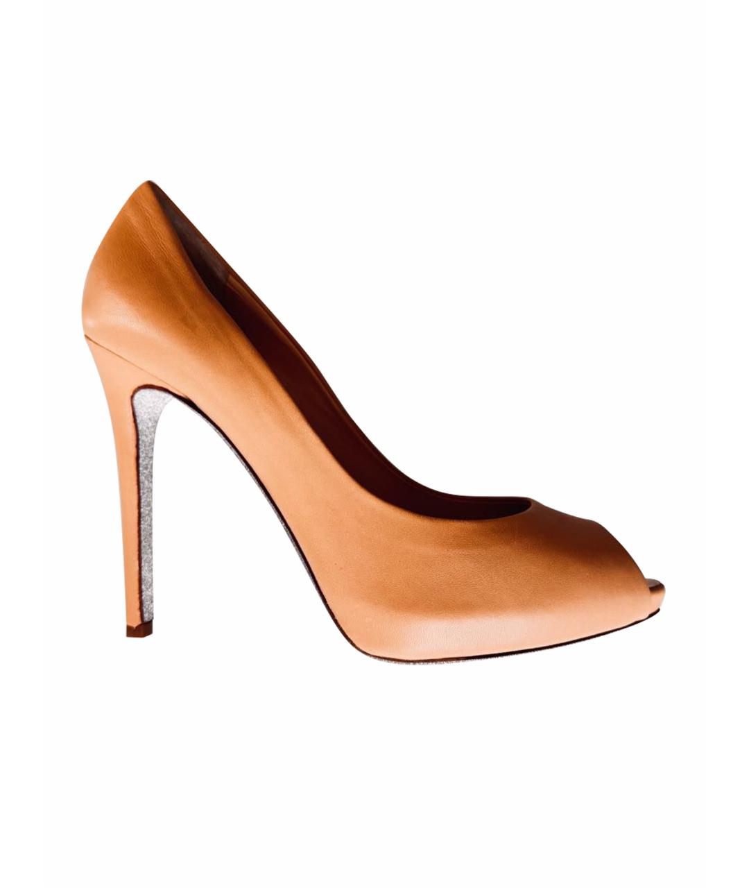 RENE CAOVILLA Бежевые кожаные туфли, фото 1