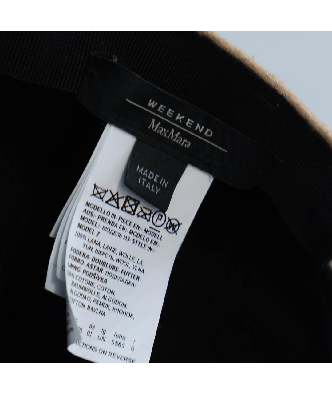 WEEKEND MAX MARA Бежевая шерстяная кепка, фото 5