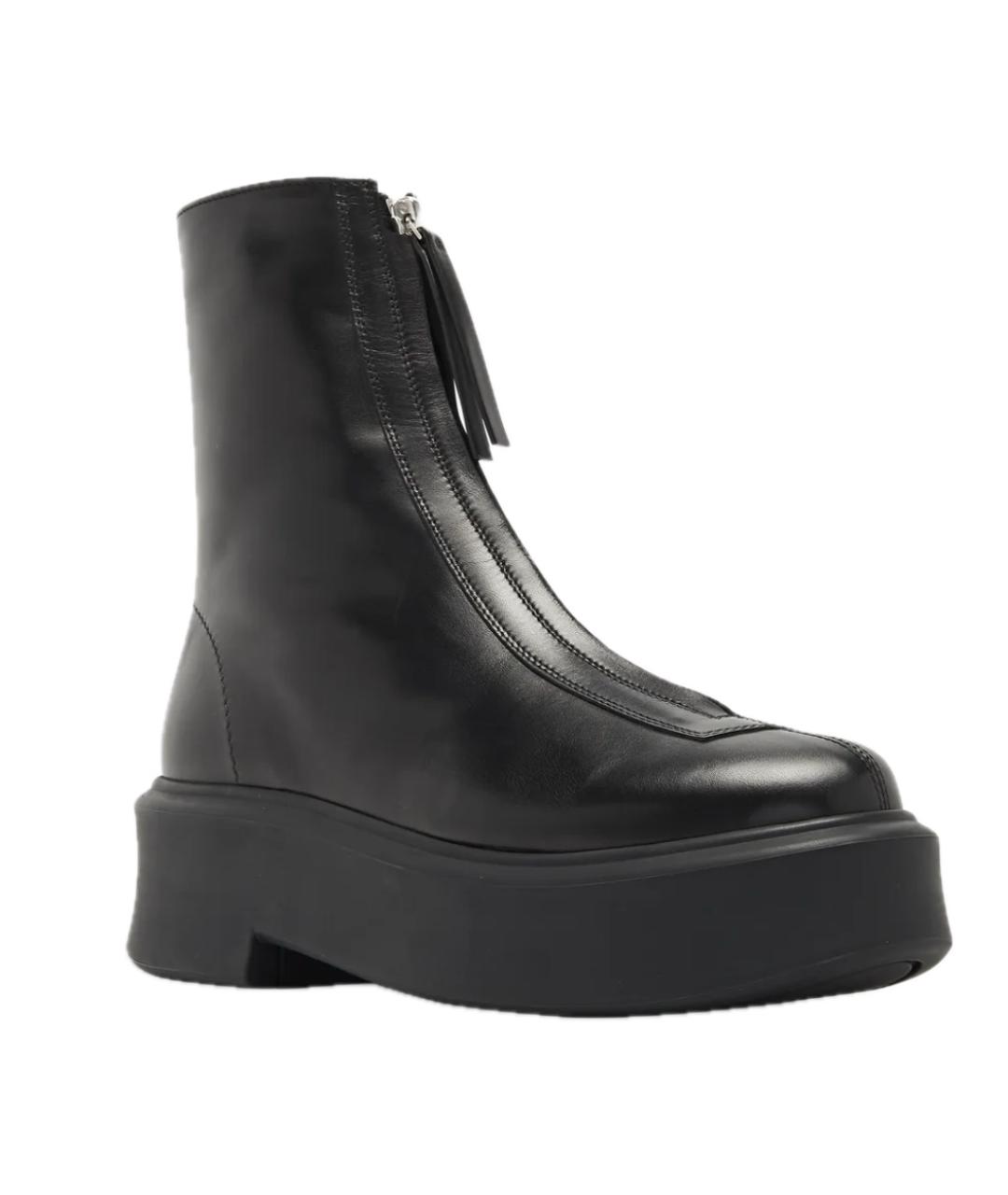 THE ROW Черные кожаные ботинки, фото 10