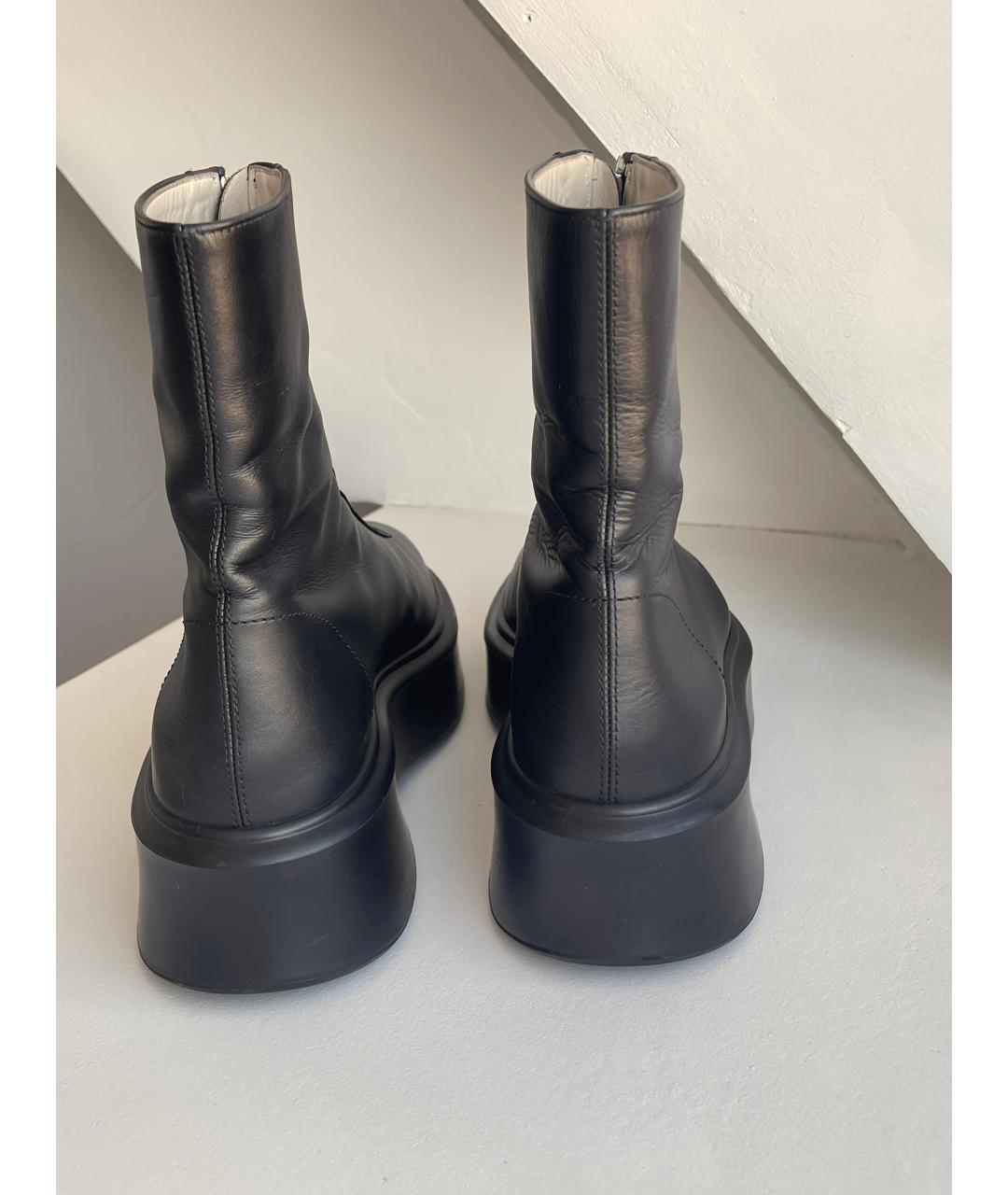 THE ROW Черные кожаные ботинки, фото 3
