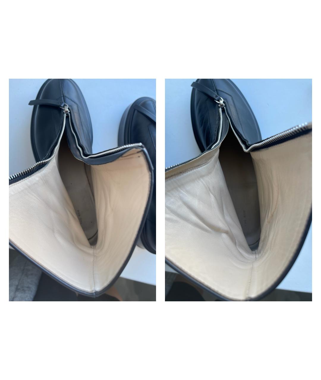 THE ROW Черные кожаные ботинки, фото 9