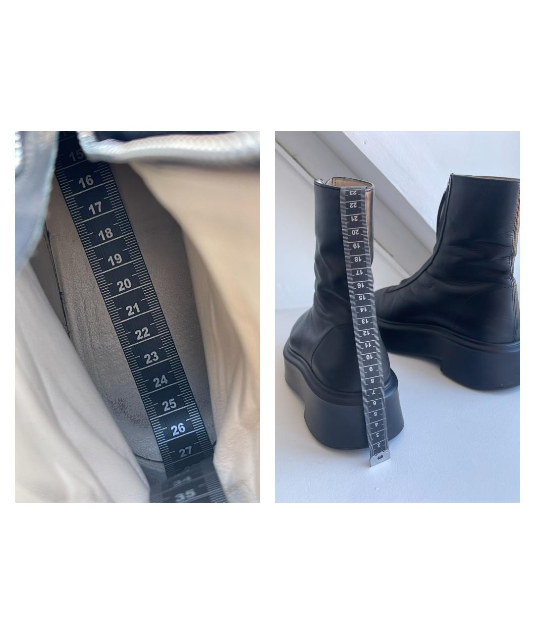 THE ROW Черные кожаные ботинки, фото 8