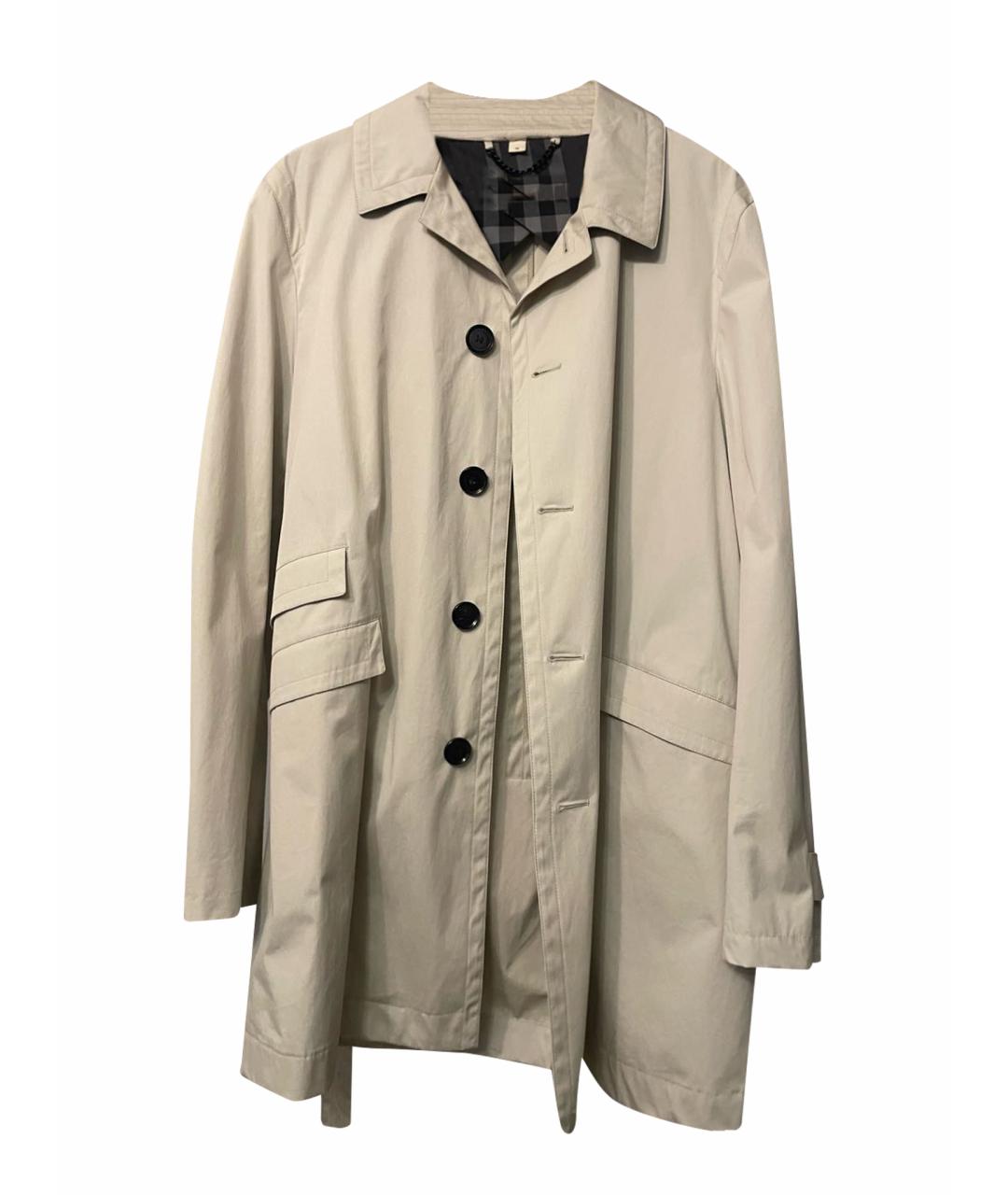 BURBERRY Бежевое хлопковое пальто, фото 1