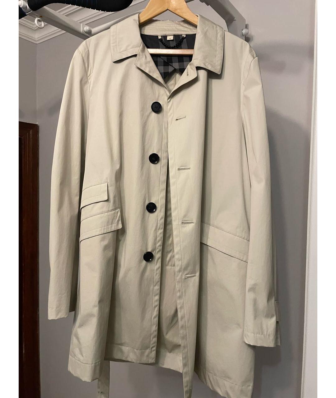 BURBERRY Бежевое хлопковое пальто, фото 5