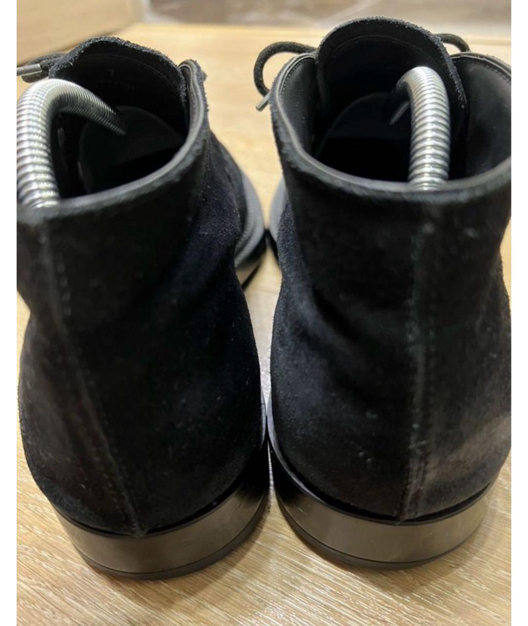 TOD'S Черные замшевые низкие ботинки, фото 4