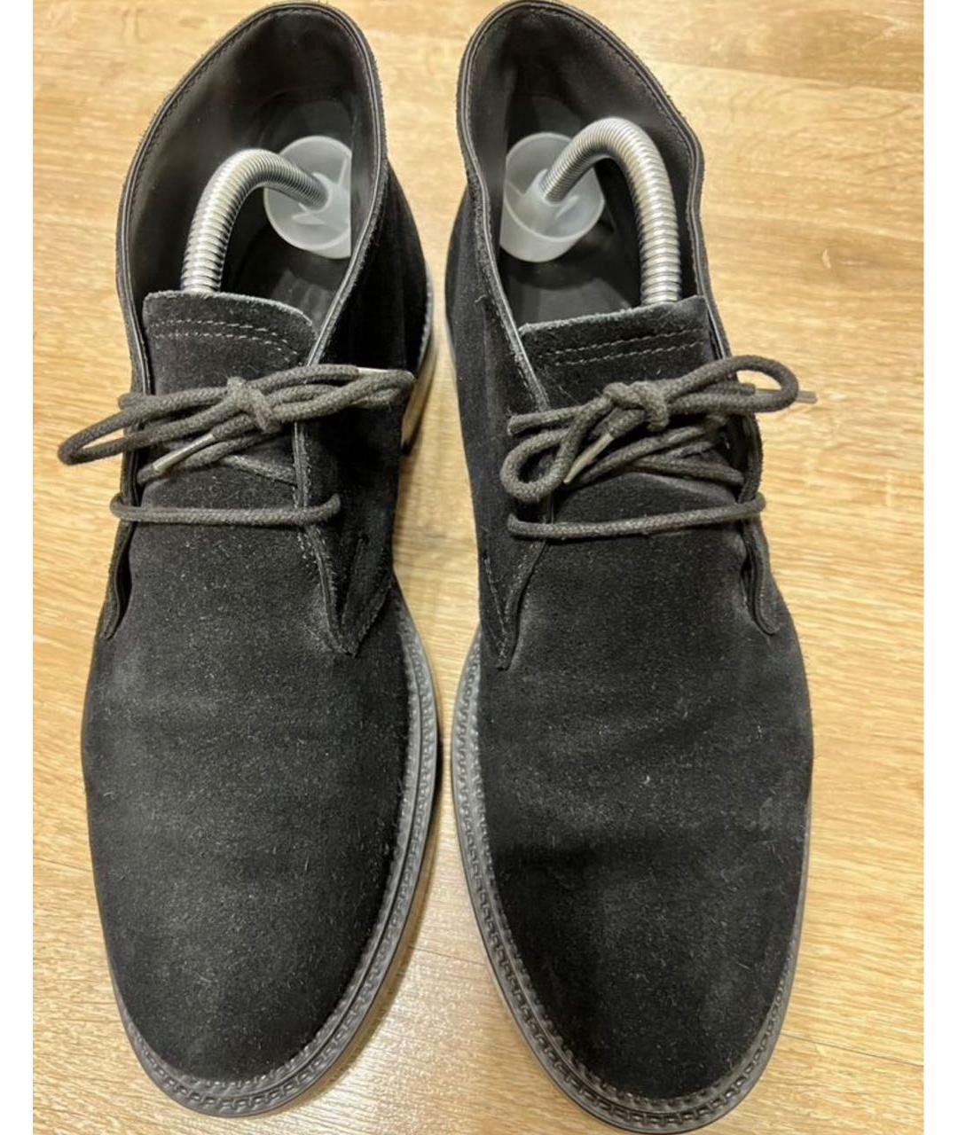 TOD'S Черные замшевые низкие ботинки, фото 2